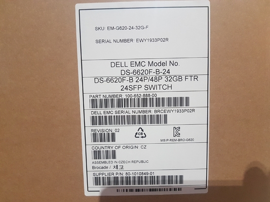 Przełącznik Brocade SAN z 24 aktywnymi portami BR-G620-24-32G-R z 24 szt. 32 GB SFP