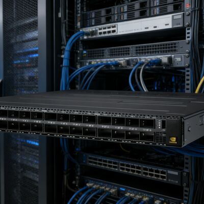 Przełącznik InfiniBand NVIDIA MQM9790-NS2R Quantum-2 1U NDR 400 Gb/s, 64 porty, 32 OSFP, niezarządzany, przepływ powietrza C2P od tyłu do przodu dla klastra AI DGX H100