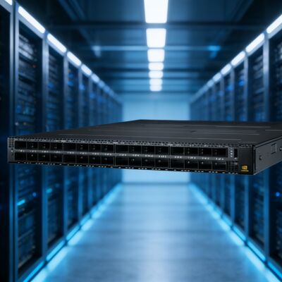 Przełącznik InfiniBand NVIDIA MQM9790-NS2R Quantum-2 1U NDR 400 Gb/s, 64 porty, 32 OSFP, niezarządzany, przepływ powietrza C2P od tyłu do przodu dla klastra AI DGX H100